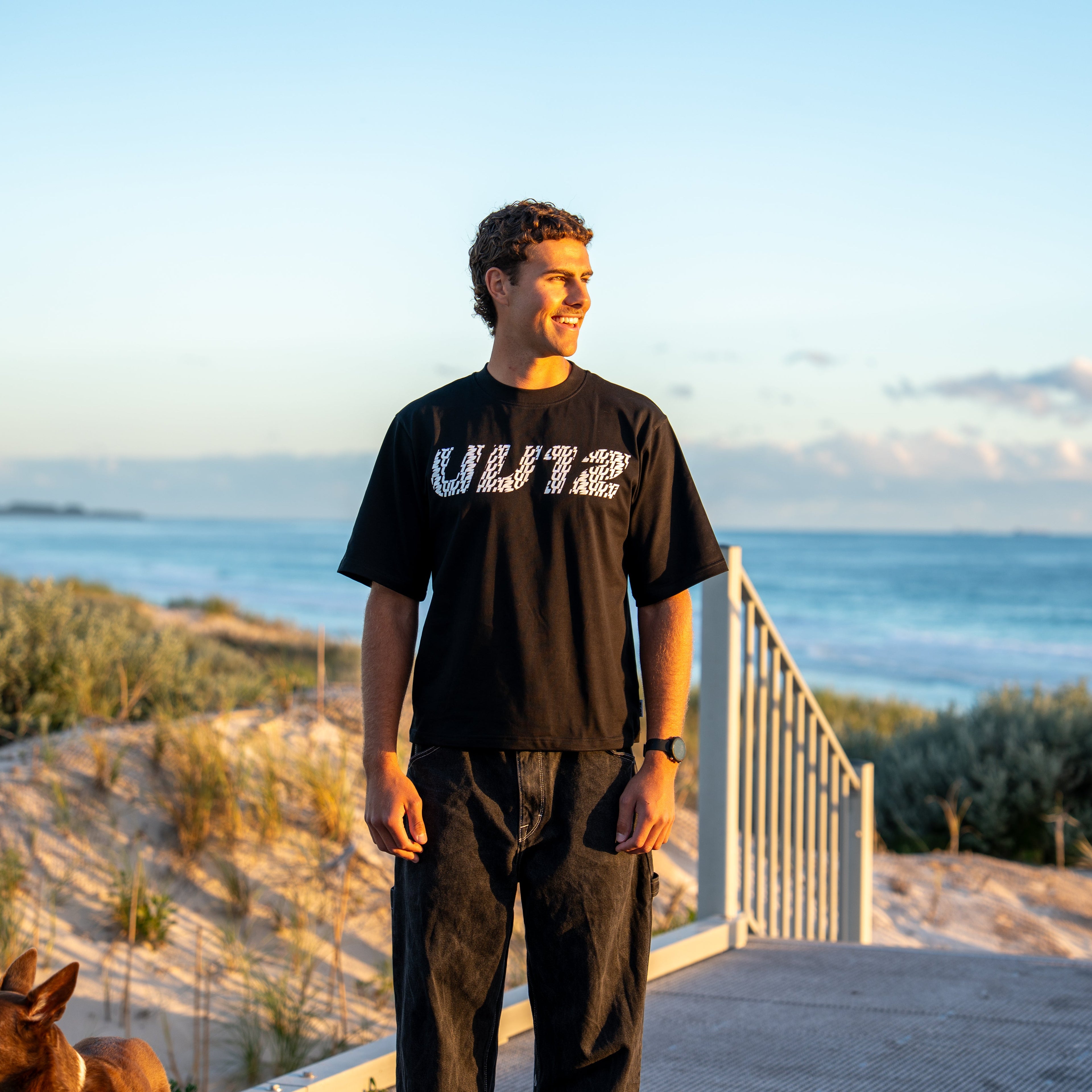 BLACK DRAWSTRING TSHIRT