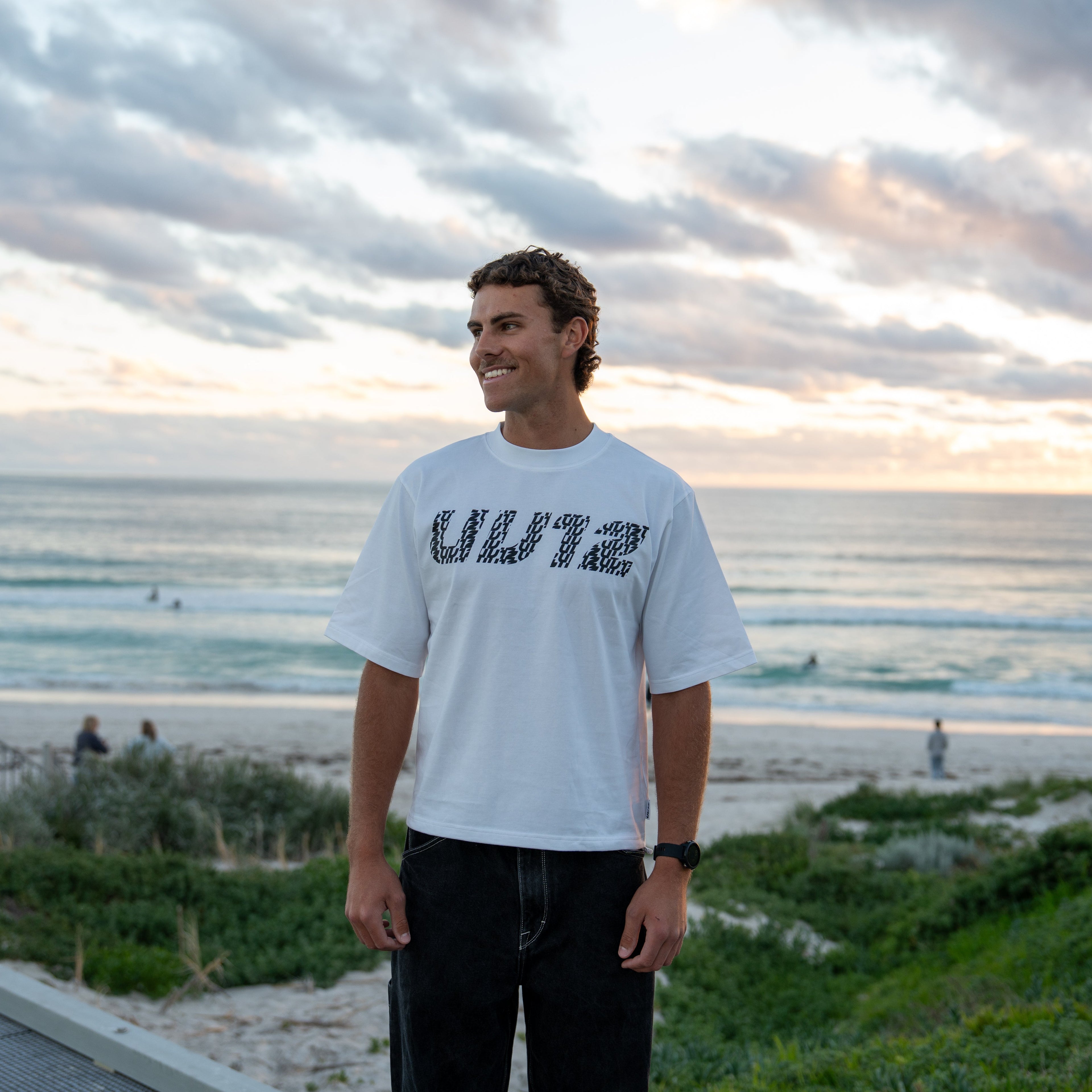 WHITE DRAWSTRING TSHIRT