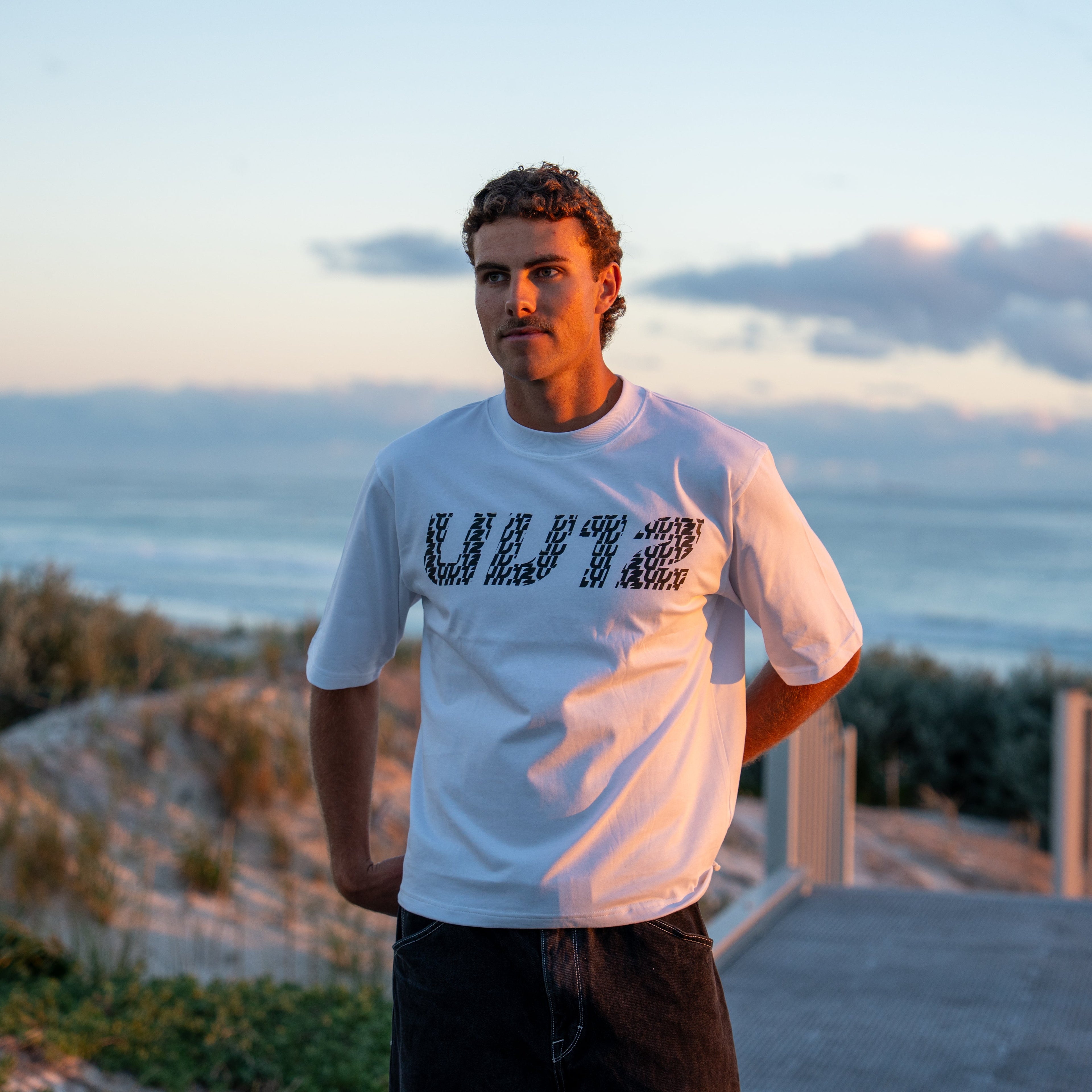WHITE DRAWSTRING TSHIRT